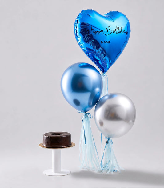 Blue Heart Balloons Combo Gift Set