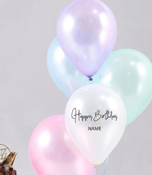 Pastel Balloons & Chocolate Cake Combo Gift Set