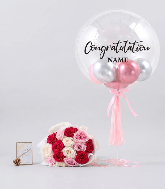 Pink Bouquet Balloon Combo