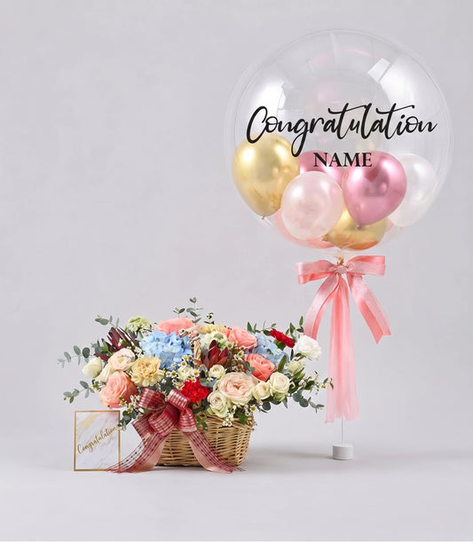 Bright Flowers Balloon Gift