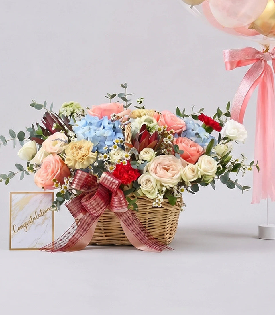 ของขวัญลูกโป่งดอกไม้สีสดใส