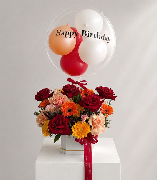 Celebratory Floral with Balloon Gift