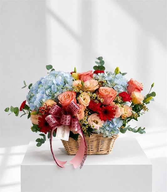 Bright Colors of Freshness Flowers Basket
