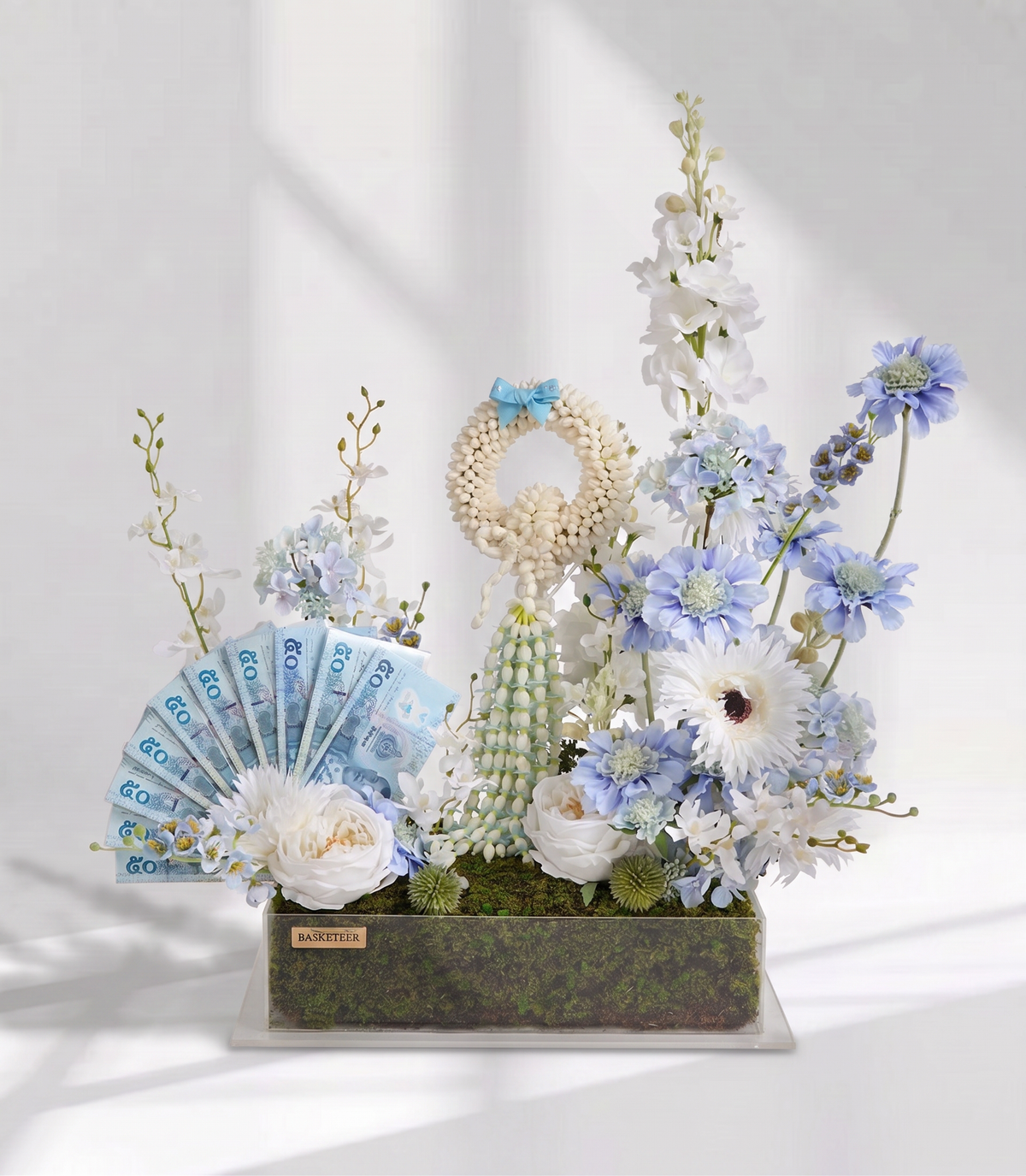 Basketeer's premium gift box with an exquisite jasmine garland, f