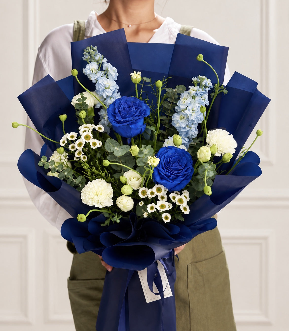 Azure Whisper Tinted Blue Rose Bouquet