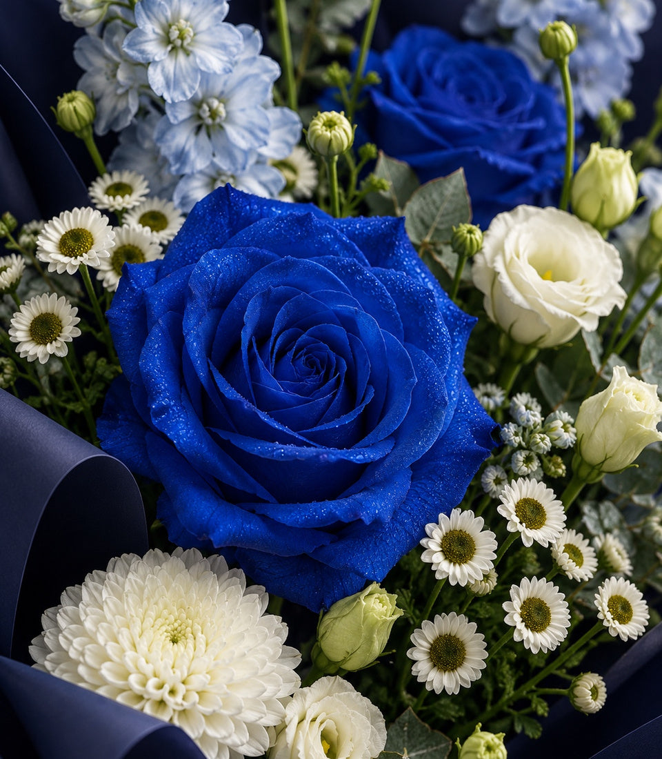Azure Whisper Tinted Blue Rose Bouquet