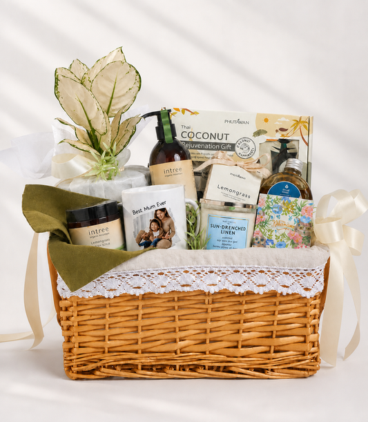 Lemongrass Wellness & Candle Basket for Mum