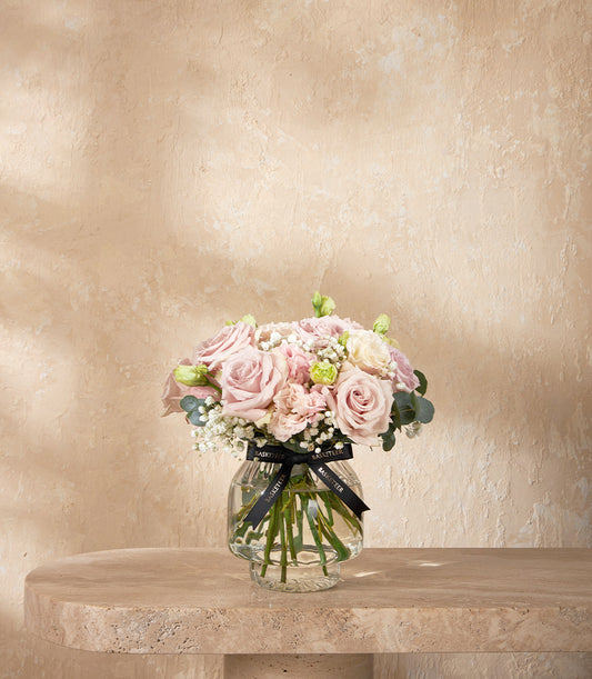 Graceful Nude Rose Vase Arrangement