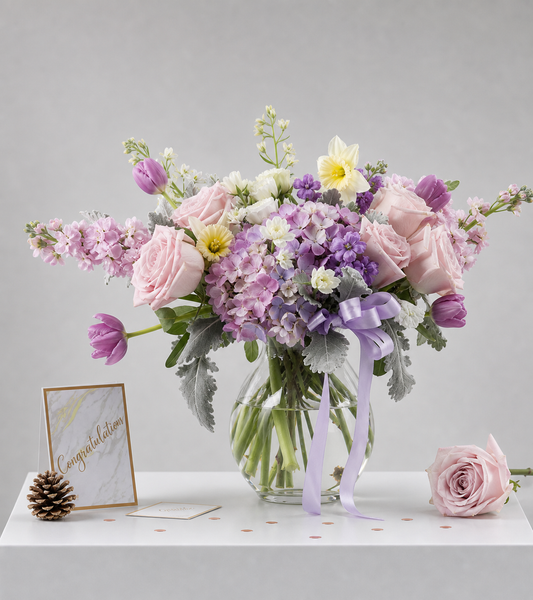 Purple Flowers In A Vase