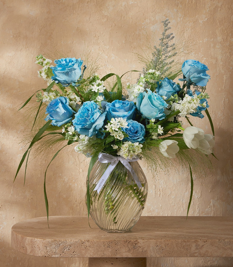 Blue Radiance Rose Vase Arrangement