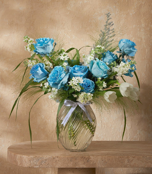 Blue Radiance Rose Vase Arrangement