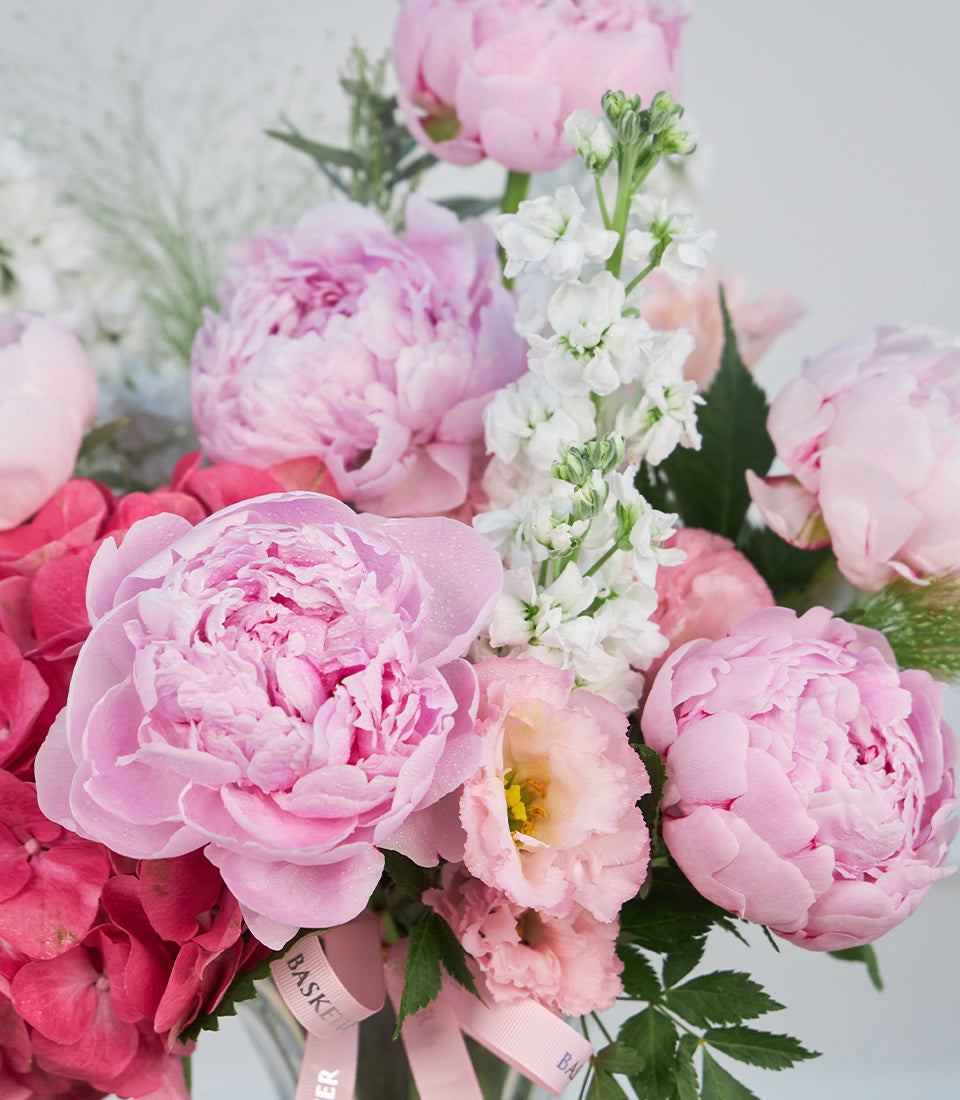 Premium Pink Peony Floral Vase