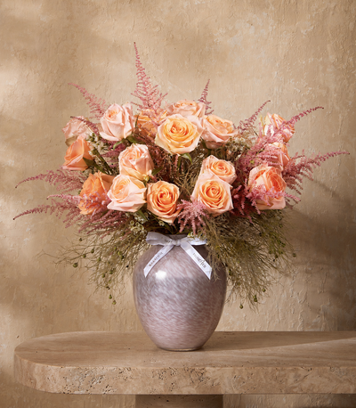 Peach Whisper Vase Arrangement