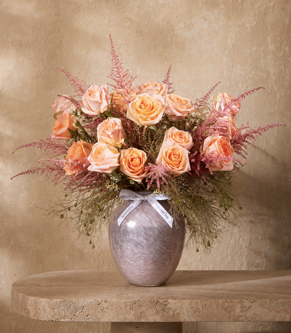 Peach Whisper Vase Arrangement