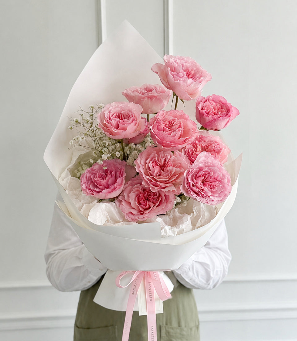 Mayla Pink Garden Rose Bouquet