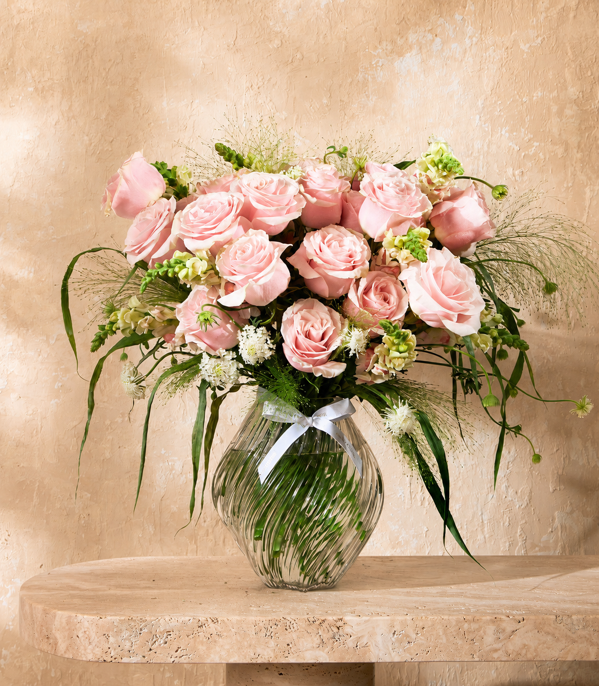 Graceful Pink Rose Vase