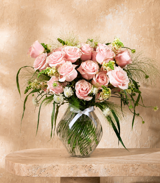 Graceful Pink Rose Vase