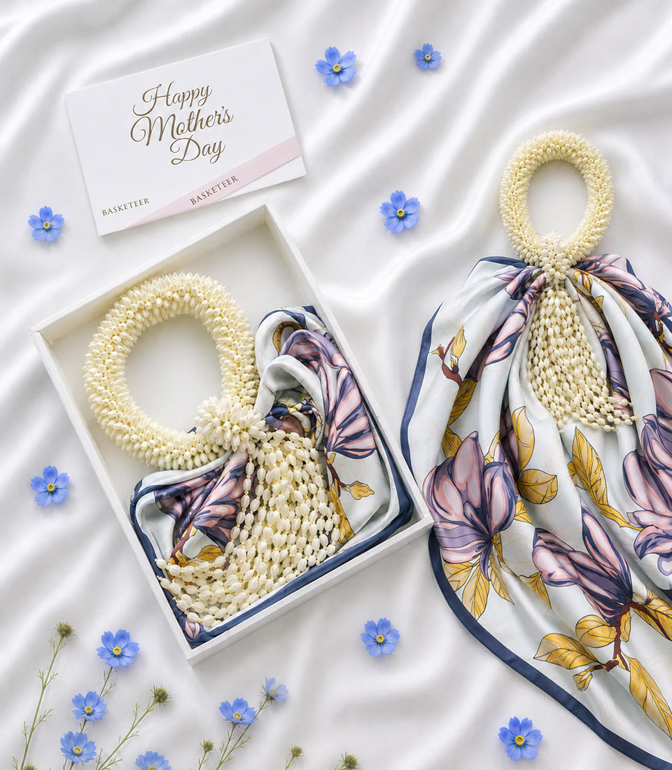 Grand Jasmine Scarf Garland & Flower Box for Mum