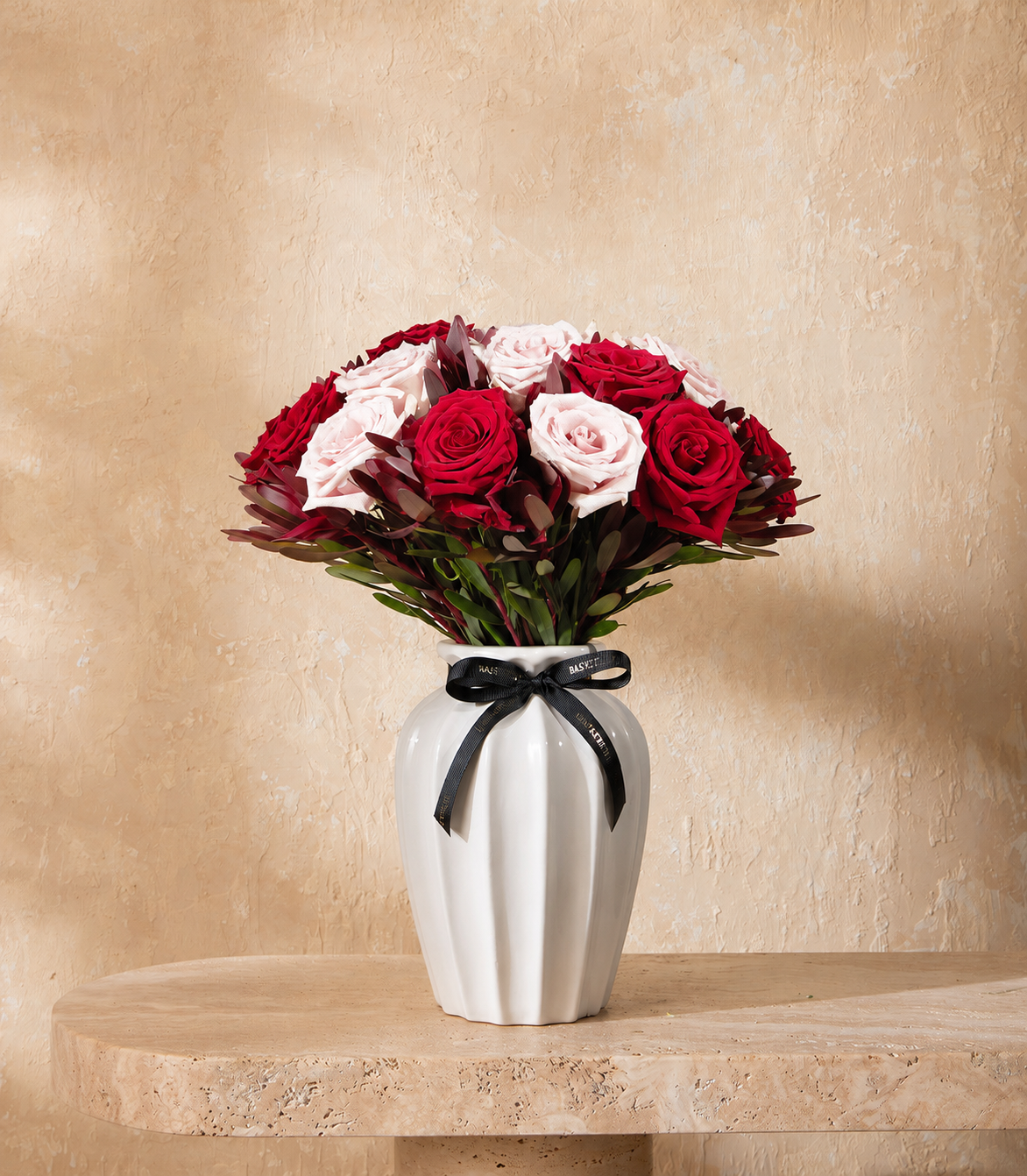 Crimson Elegance Rose Vase