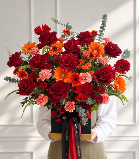 Scarlet Blooms Flowers Romance