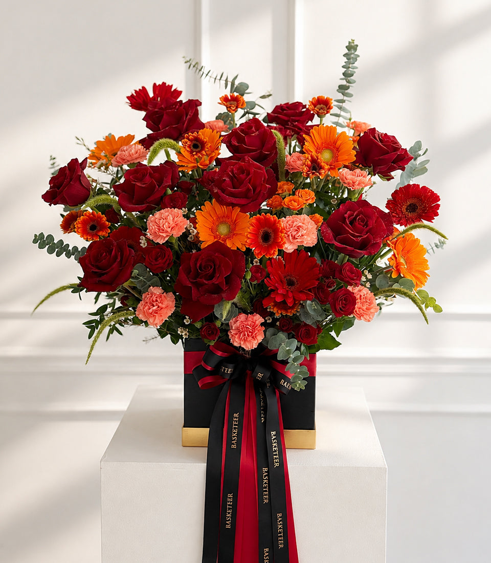 Scarlet Blooms Flowers Romance