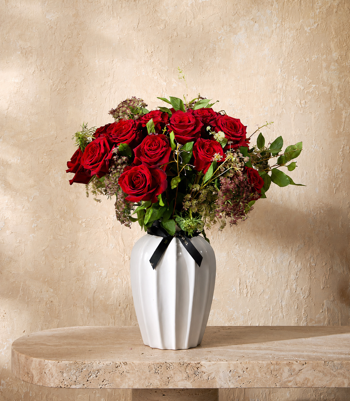 Crimson Elegance Vase