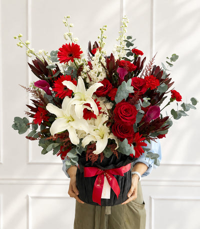 Crimson Elegance Flower Box