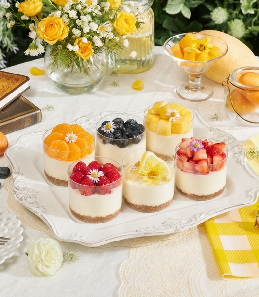 Mini Cheesecake Cups with Biscoff Base | Assorted Fruit Toppings