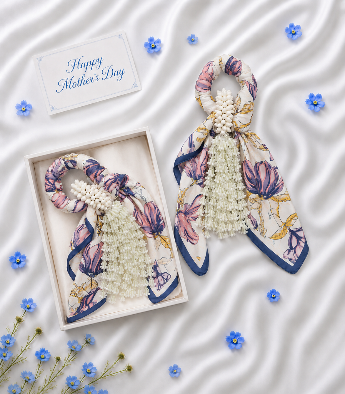 Luxury Jasmine Scarf Garland & Flower Gift Box