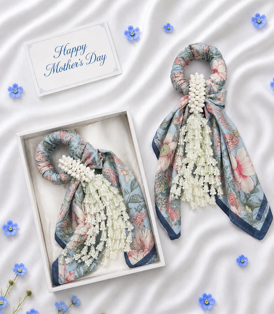 Luxury Jasmine Scarf Garland & Flower Gift Box