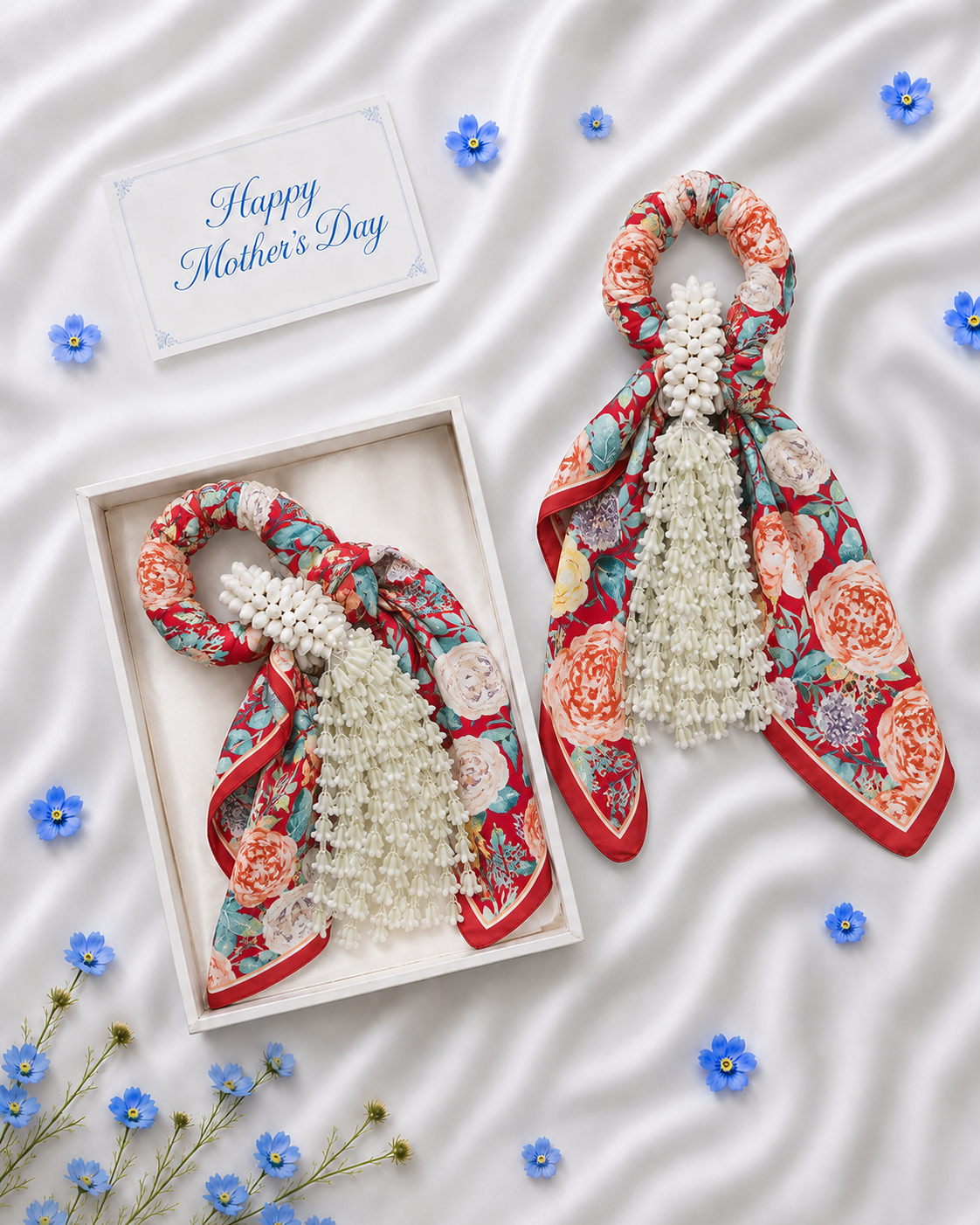 Luxury Jasmine Scarf Garland & Flower Gift Box