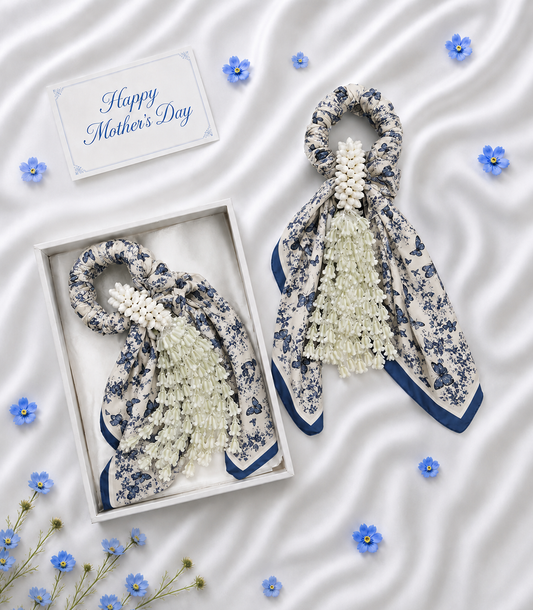 Luxury Jasmine Scarf Garland & Flower Gift Box