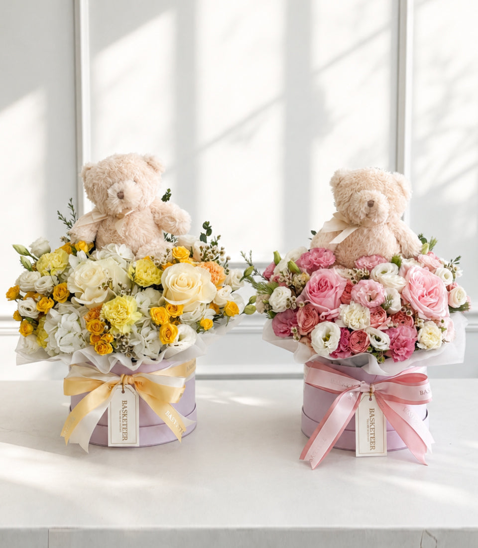 Teddy Bear Floral Gift Box