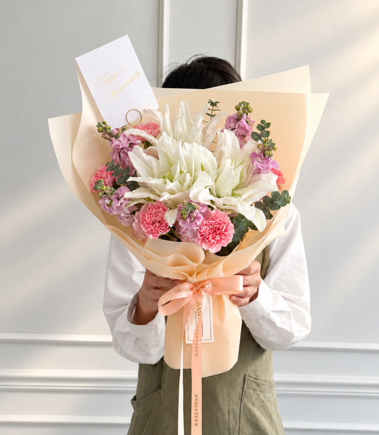 Roselily Whispers Fresh Flower Bouquet