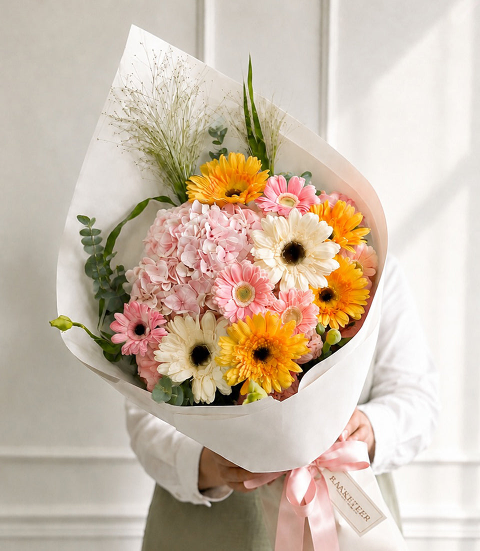 Pink Hydrangea & Gerbera Celebration Bouquet