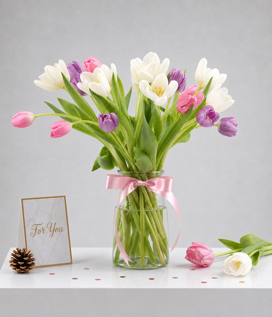 Spring Tulip Vase Arrangement