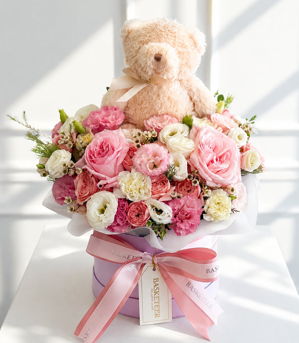 Teddy Bear Floral Gift Box
