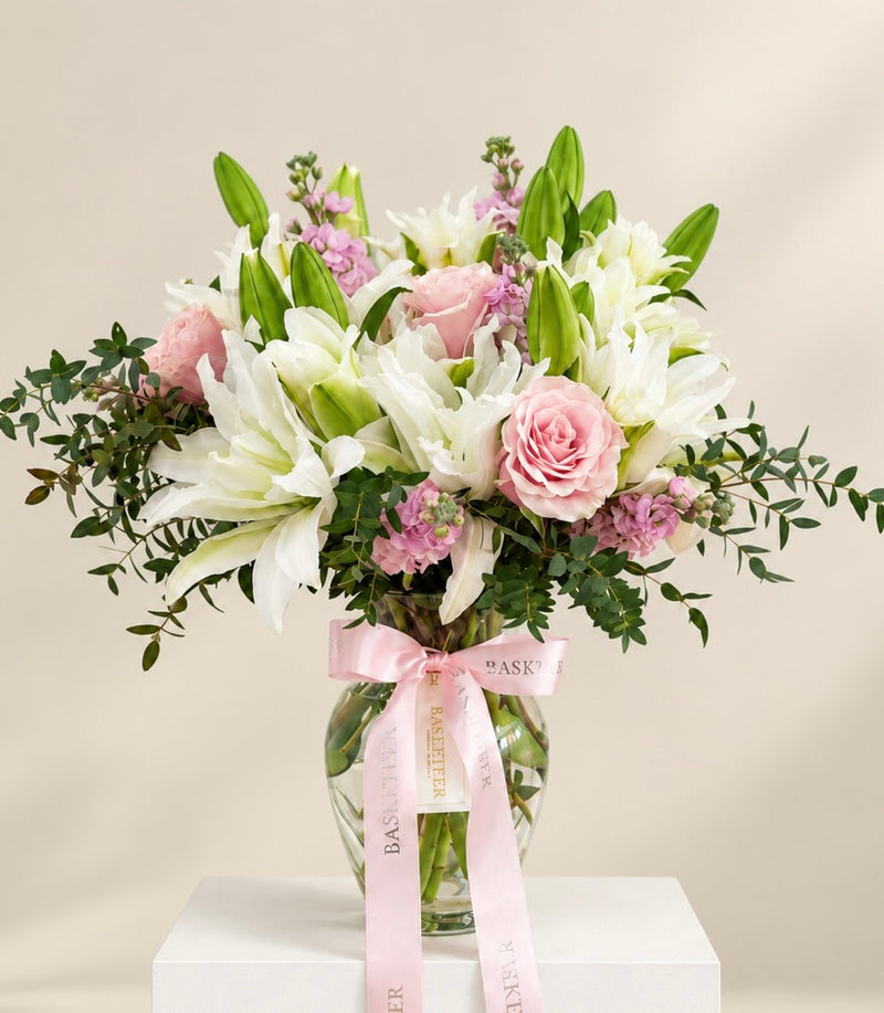 Roselily Blush Harmony Vase Arrangement