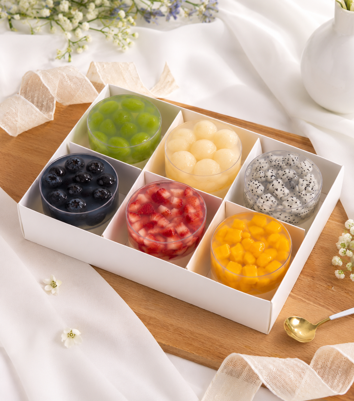 Assorted Fruit Coconut Jelly Cake Cups