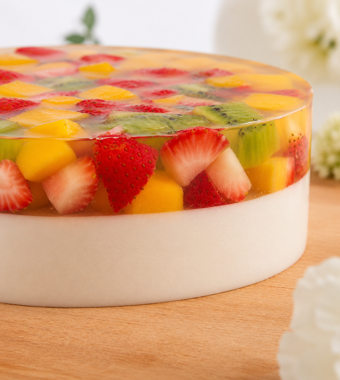 Sunshine Fruit Coconut Jelly Cake