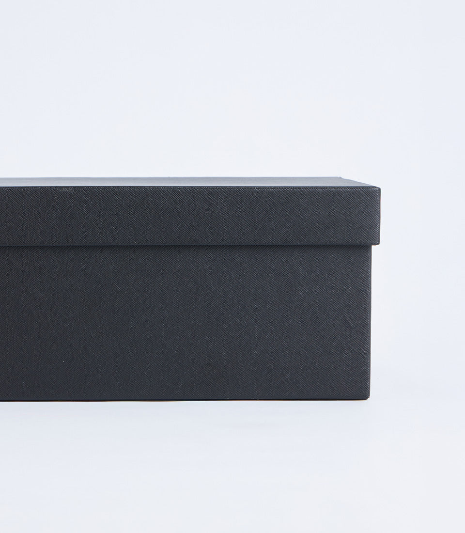 Black leather storage box with lid, premium gift packaging