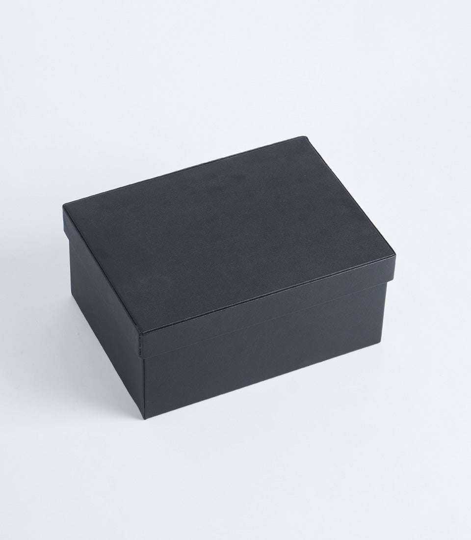 Sleek black leather storage box with lid for premium gift presentation