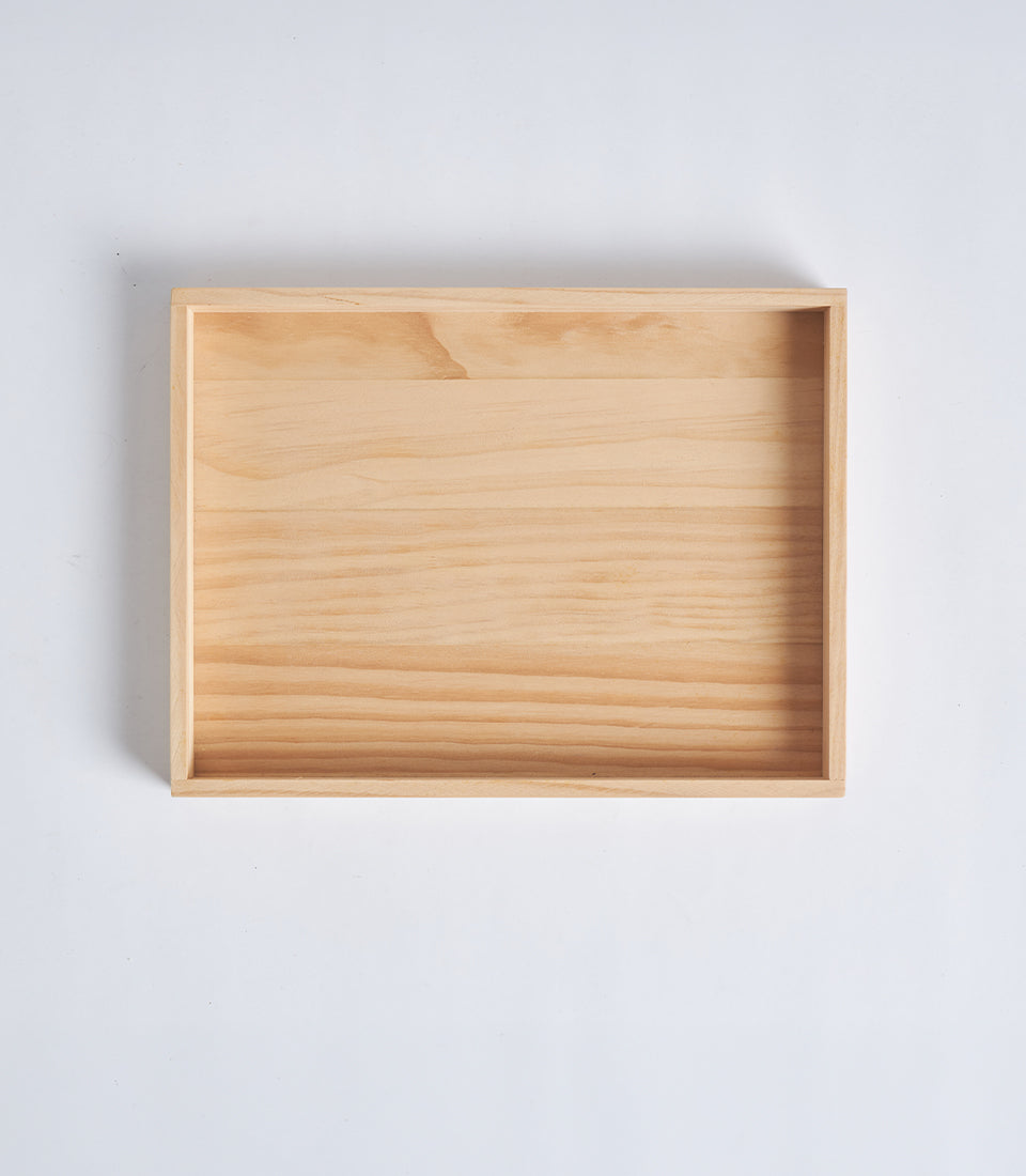 Natural Wood Low Profile Gift Tray