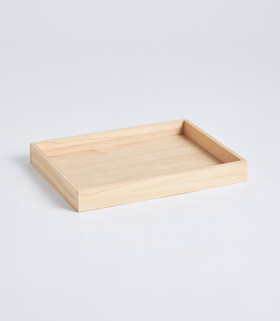Natural Wood Low Profile Gift Tray