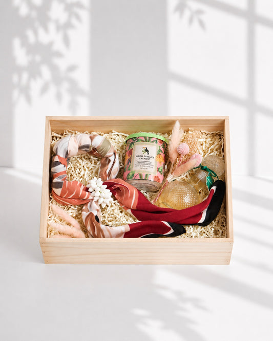 Wool Scarf, Candle & Thai Scented Water Gift Box