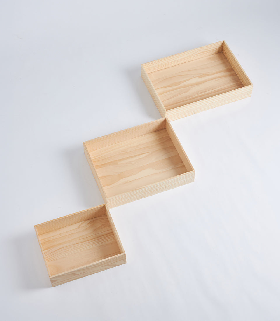 Natural Wood Fruit Hamper Tray