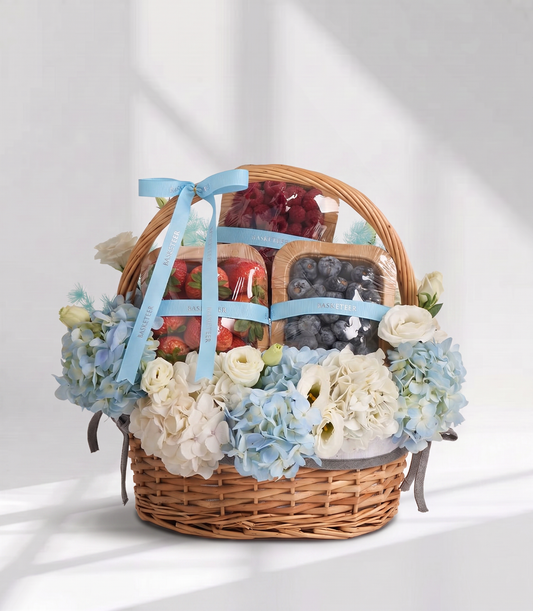 Strawberry Berry & Bloom Gift Basket for Mum