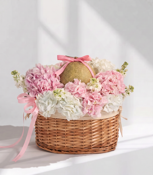Japanese Melon & Fresh Flower Basket for Mum