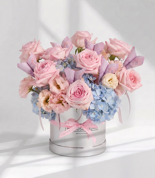 Pink O'Hara Rose Money Flower Box for Mum