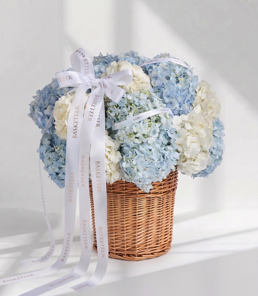 Blue & White Hydrangea Basket for Mum